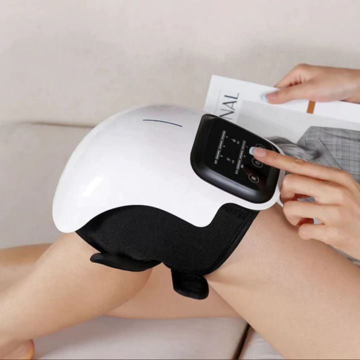 Appareil de massage de genou intelligente avec chaleur, luminothérapie rouge et massage par vibrations