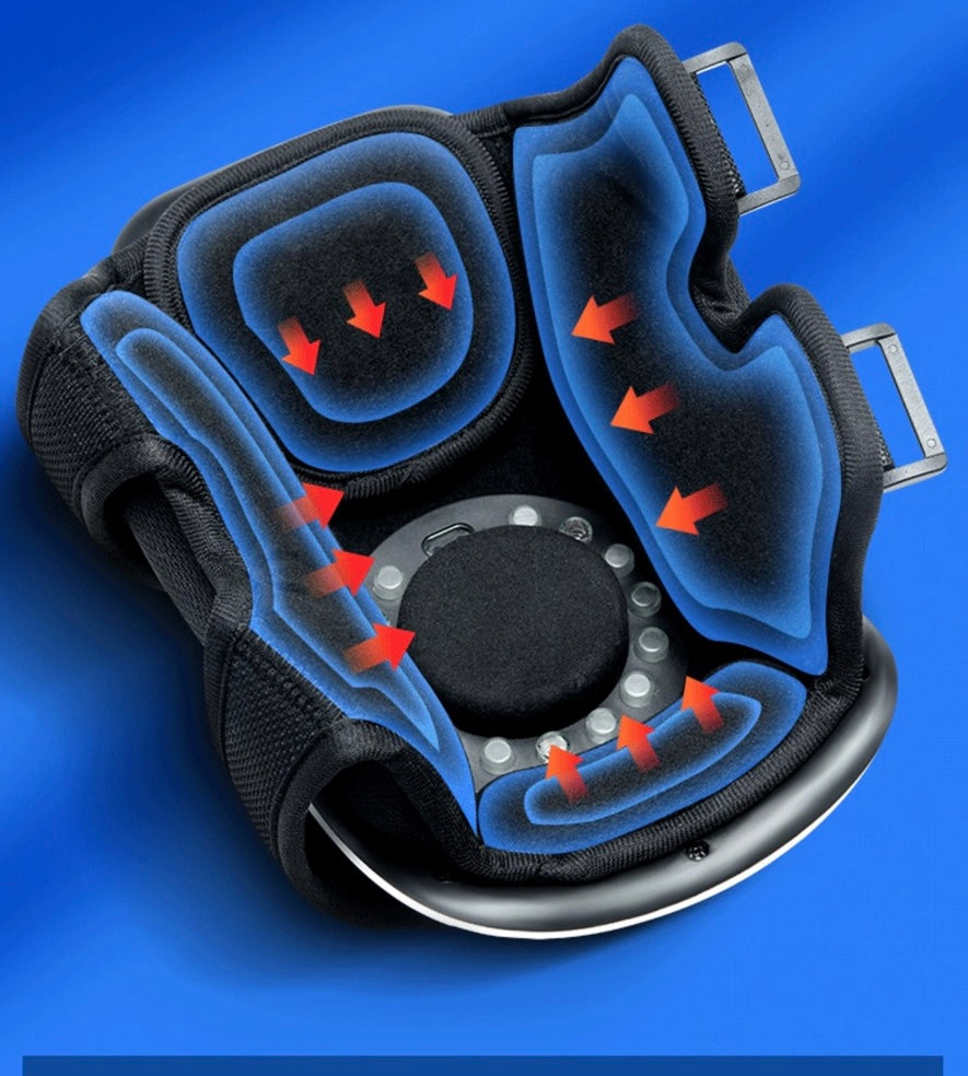 Appareil de massage de genou intelligente avec chaleur, luminothérapie rouge et massage par vibrations