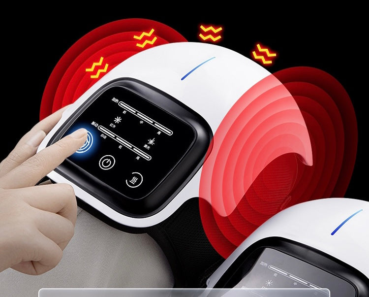 Appareil de massage de genou intelligente avec chaleur, luminothérapie rouge et massage par vibrations
