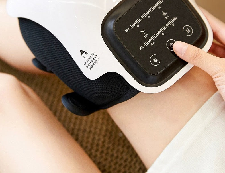 Appareil de massage de genou intelligente avec chaleur, luminothérapie rouge et massage par vibrations